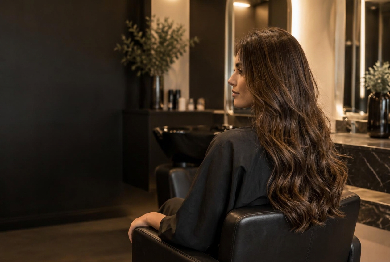 Capelli castani luminosi con sfumature naturali